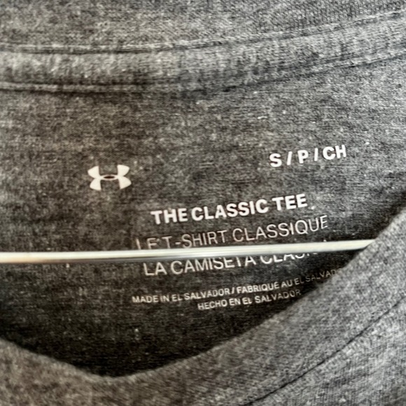 Under Armour Women Gray Heather Classic Tee Athletic Logo Shirt S P CH - Picture 4 of 5